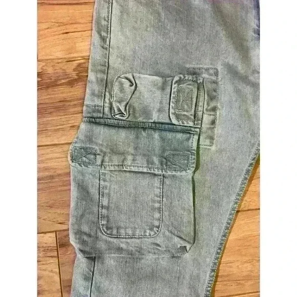 BDG Urban Outfitters Skinny Stretch Cargo Pants Light Wash Mens 30x30 - Picture 3 of 5